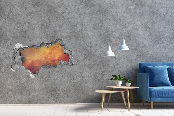 Hole wall sticker The burning sky beyond the walls