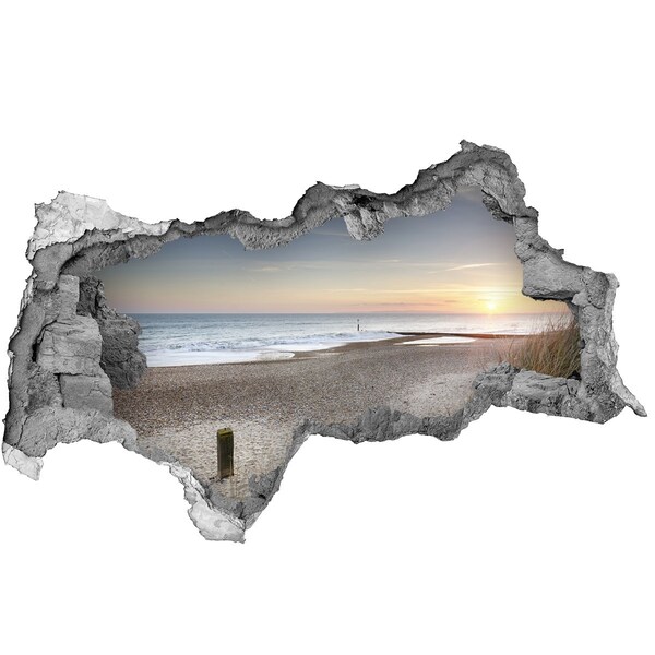 Hole in the wall decal View of the beach at sunset