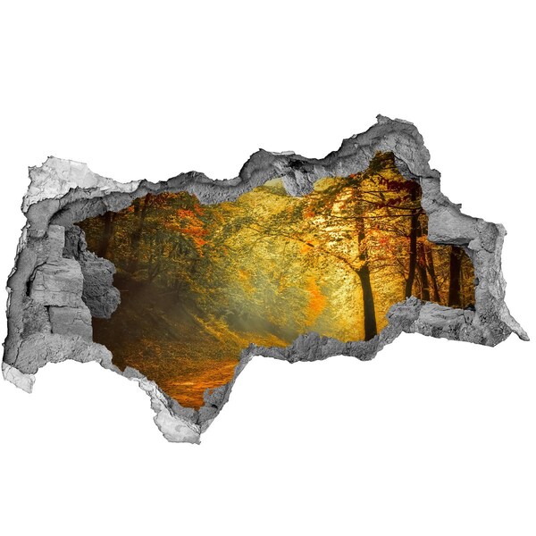 Hole in the wall sticker Golden autumn in the forest