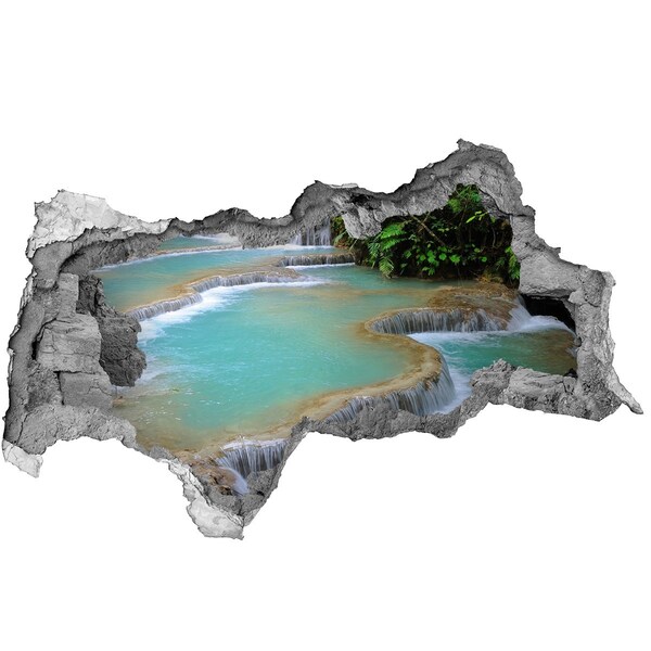 Hole in the wall decal Waterfalls in a tropical paradise