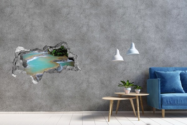 Hole in the wall decal Waterfalls in a tropical paradise