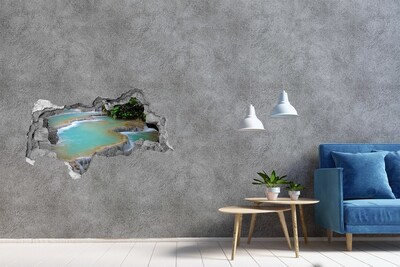 Hole in the wall decal Waterfalls in a tropical paradise