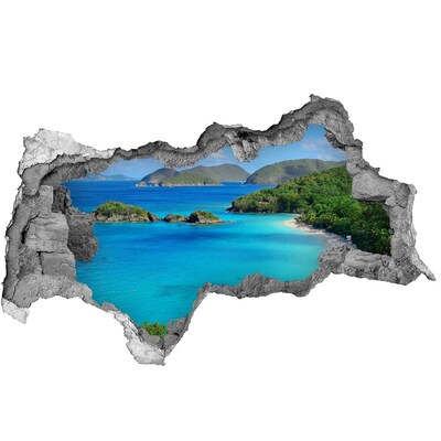 Hole wall sticker Tropical bay with turquoise water