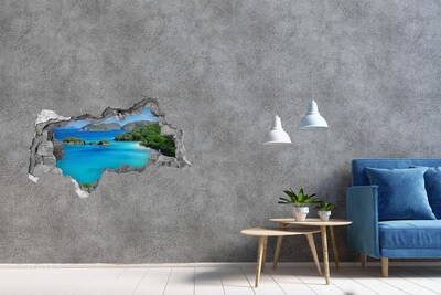 Hole wall sticker Tropical bay with turquoise water