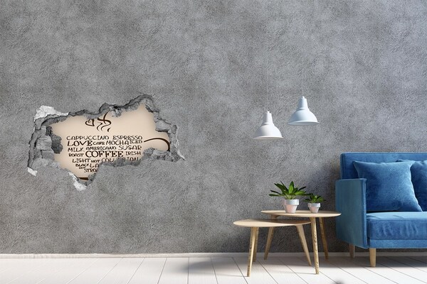 Hole in the wall sticker Coffee oasis