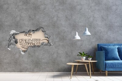 Hole in the wall sticker Coffee oasis