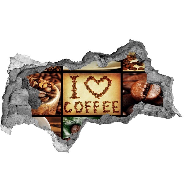 Hole wall sticker Coffee in the heart