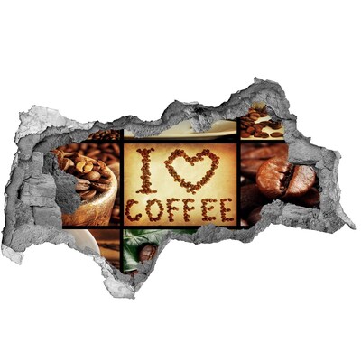 Hole wall sticker Coffee in the heart