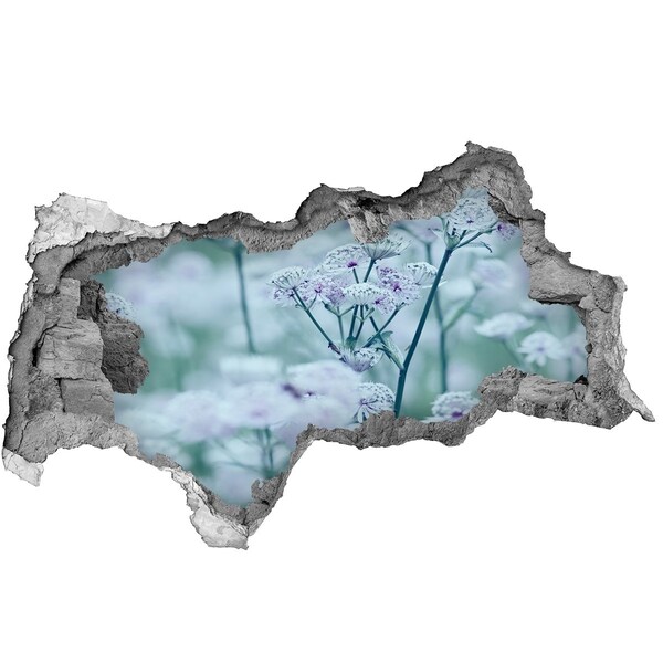 Hole in the wall sticker Flowers among the ruined wall