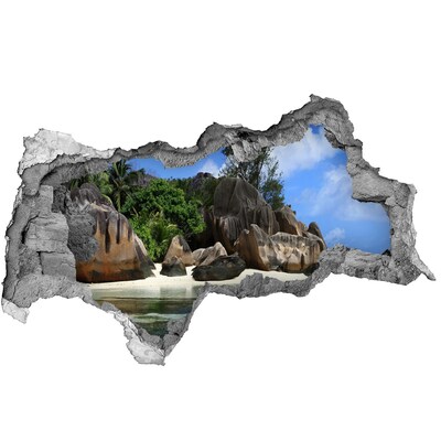 Hole in the wall sticker Tropical island oasis