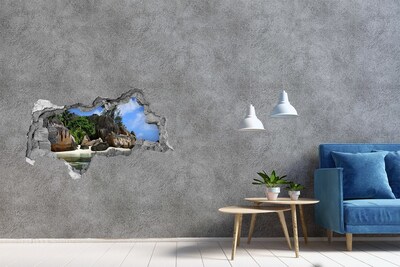 Hole in the wall sticker Tropical island oasis