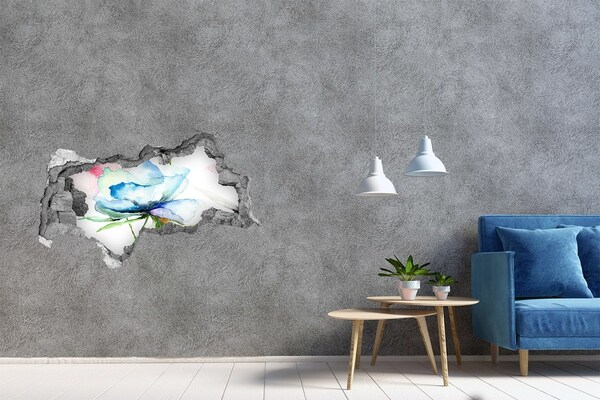 Hole in the wall sticker A floral dream in concrete