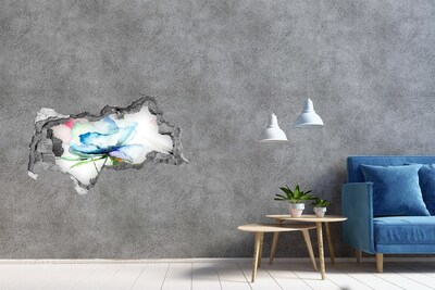 Hole in the wall sticker A floral dream in concrete