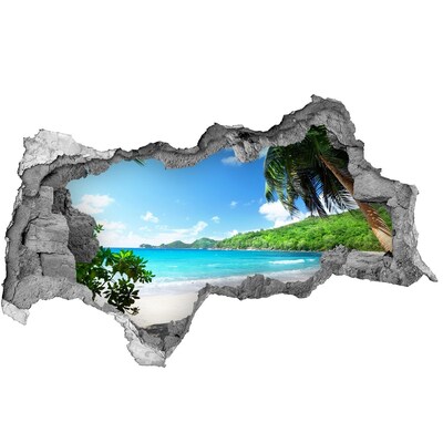Hole in the wall sticker Caribbean Beach Through a Hole in the Wall