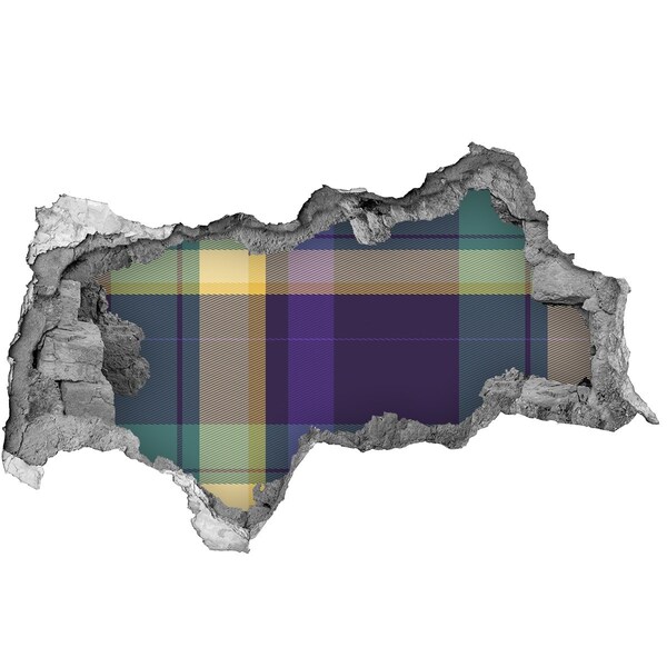 Hole wall sticker Checkered pattern on the wall