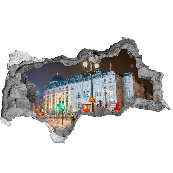 Hole in the wall decal London street at night