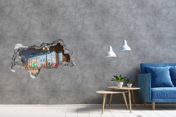 Hole in the wall decal London street at night