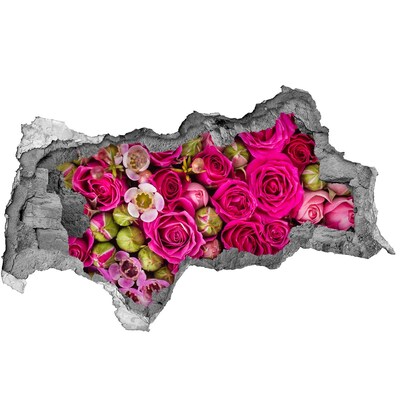 Hole in the wall decal A floral explosion of roses