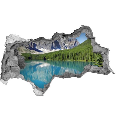 Hole wall sticker Mountain landscape with a lake