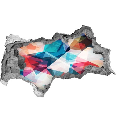 Hole in the wall sticker Colorful crystal world