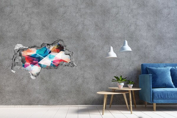 Hole in the wall sticker Colorful crystal world