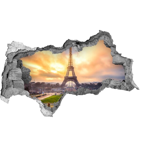 Hole in the wall decal The Eiffel Tower at sunrise