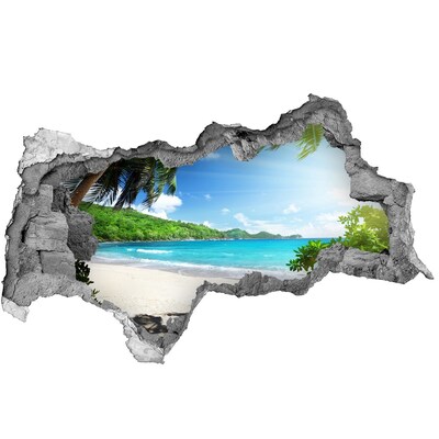 Hole in the wall sticker Caribbean Beach Through a Hole in the Wall