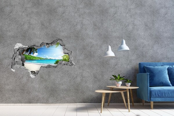 Hole in the wall sticker Caribbean Beach Through a Hole in the Wall