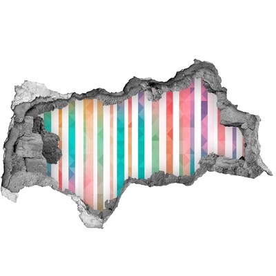 Hole in the wall sticker Colorful geometry behind the hole in the wall