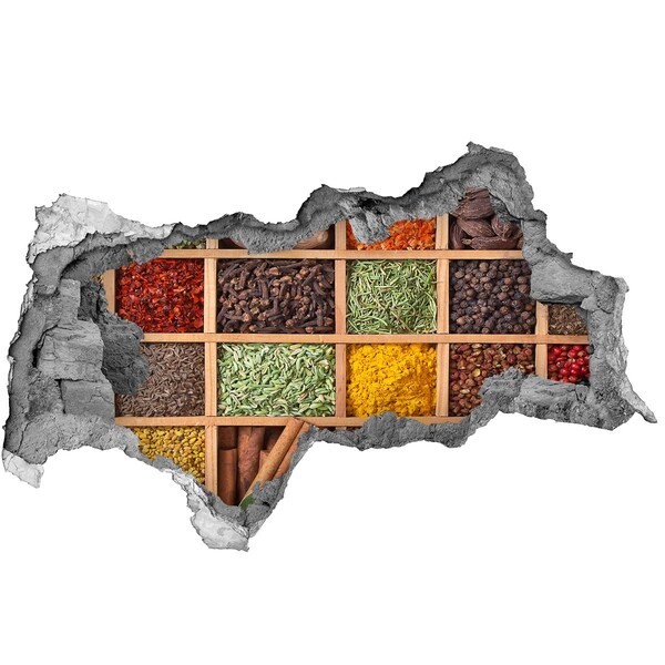 Hole wall sticker A kitchen full of spices