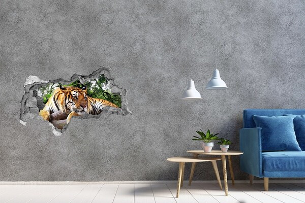 Hole in the wall sticker Tiger in the jungle
