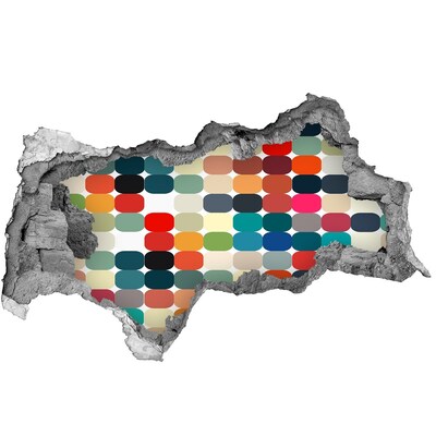 Hole wall sticker Colorful mosaic through a hole in the wall