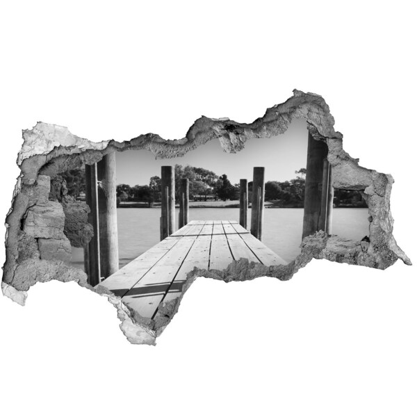 Hole wall sticker Pier on the lake
