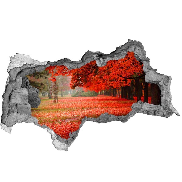 Hole in the wall sticker Autumn in the park