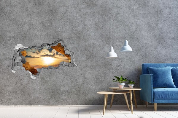 Hole in the wall decal Sunset over the sea