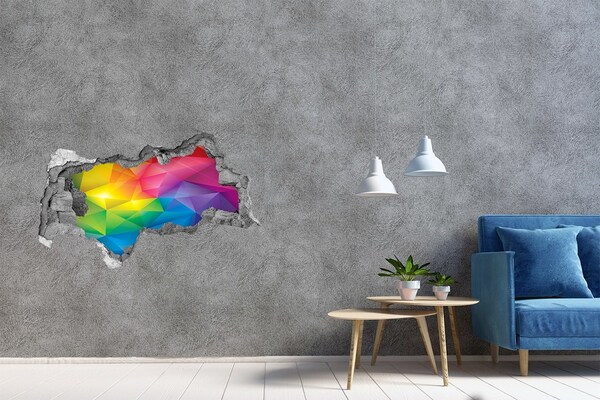 Hole in the wall sticker A colorful rainbow in the wall