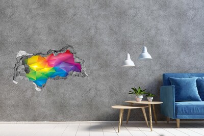 Hole in the wall sticker A colorful rainbow in the wall