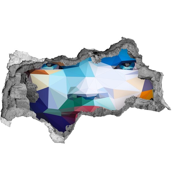 Hole in the wall sticker A landscape in the colors of geometry