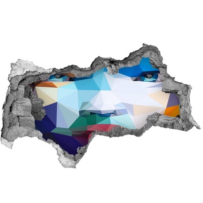 Hole in the wall sticker A landscape in the colors of geometry