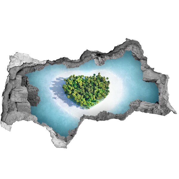 Hole wall sticker A tropical island in the heart of the ocean