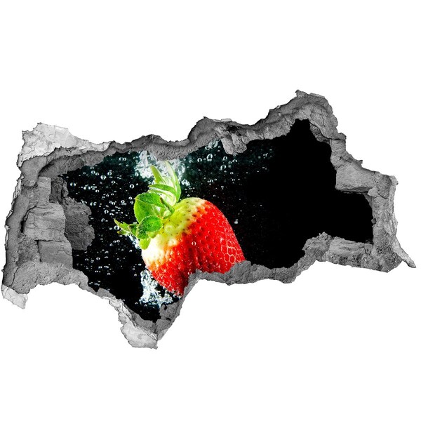 Hole wall sticker Strawberry in water