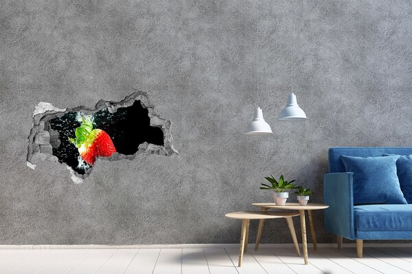 Hole wall sticker Strawberry in water