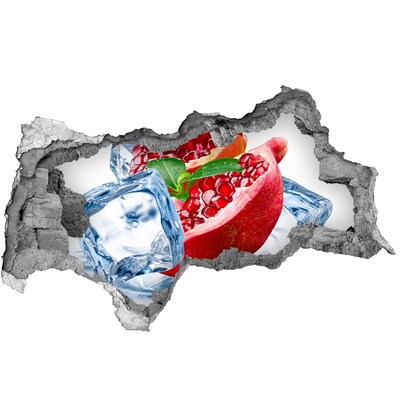 Hole in the wall sticker Juicy pomegranate fruit hole