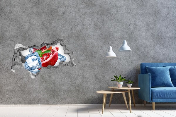 Hole in the wall sticker Juicy pomegranate fruit hole