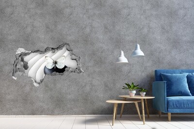 Hole in the wall sticker A butterfly on a stone in a Zen setting