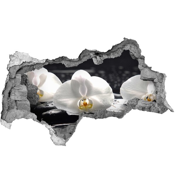 Hole wall sticker Orchid flower on the water