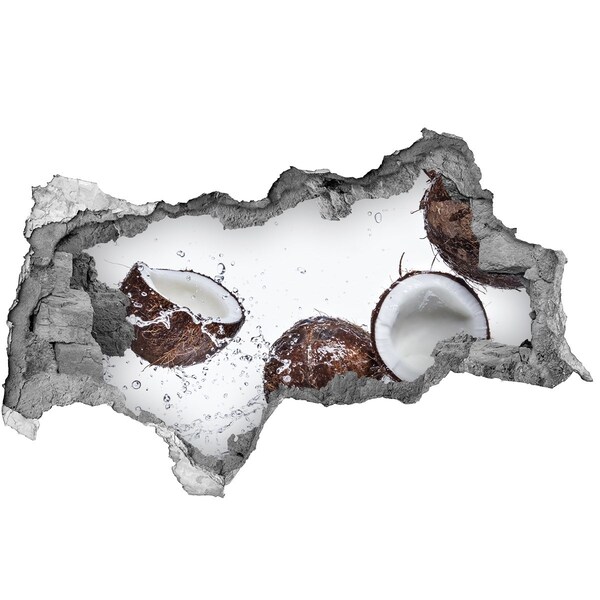Hole wall sticker Coconut refreshment in water