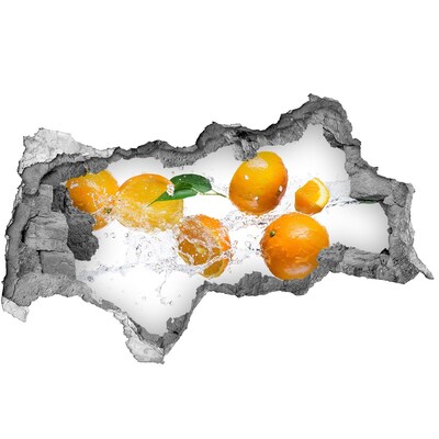 Hole in the wall sticker Citrus fruits in a water dance