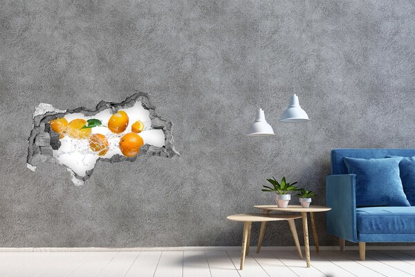 Hole in the wall sticker Citrus fruits in a water dance