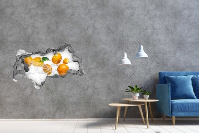Hole in the wall sticker Citrus fruits in a water dance